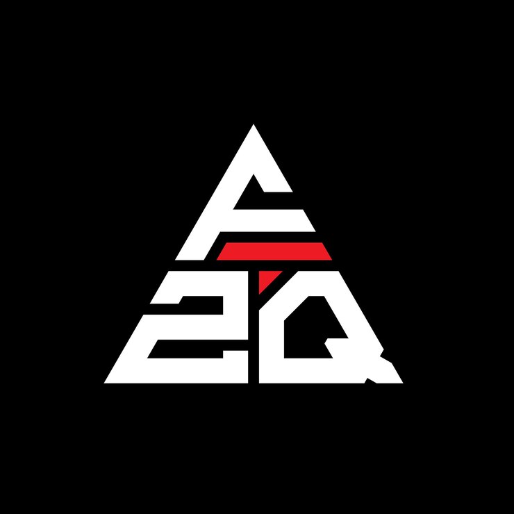 Vector diseño de logotipo de letra triangular fzq con forma de triángulo diseño del logotipo de triángulos fzq monograma fzq triángulo vectorial plantilla de logotipo con color rojo logotipo triangular simple elegante y lujoso