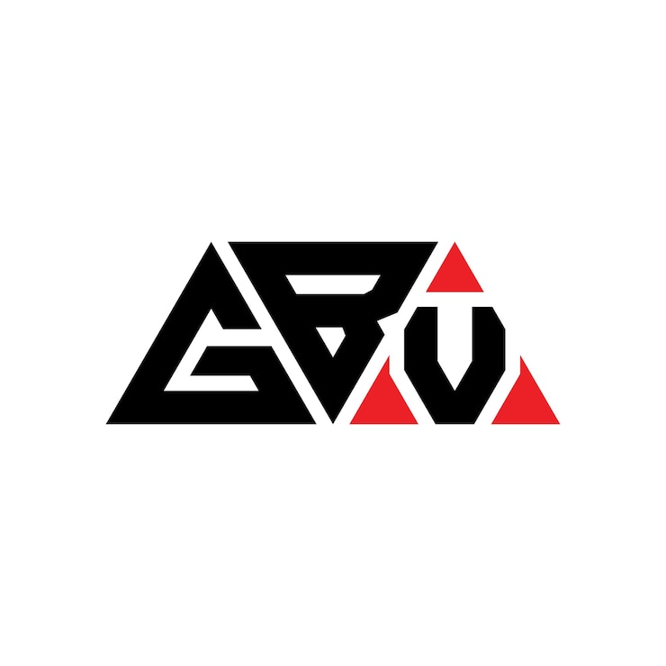 Vector diseño de logotipo de letra triangular gbv con forma de triángulo diseño de logotipo triangular monograma modelo de logotipo vectorial triángulo gbv con color rojo logotipo triangle gbv sencillo elegante y lujoso logotipo gbv