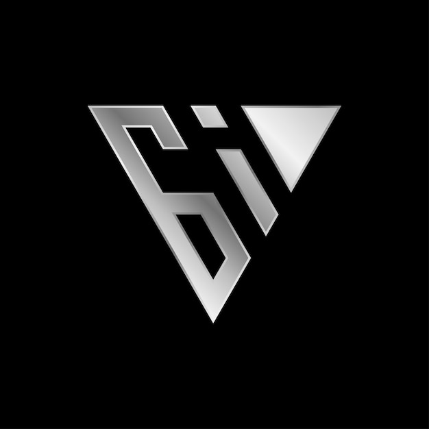 Diseño del logotipo de la letra triangular GI