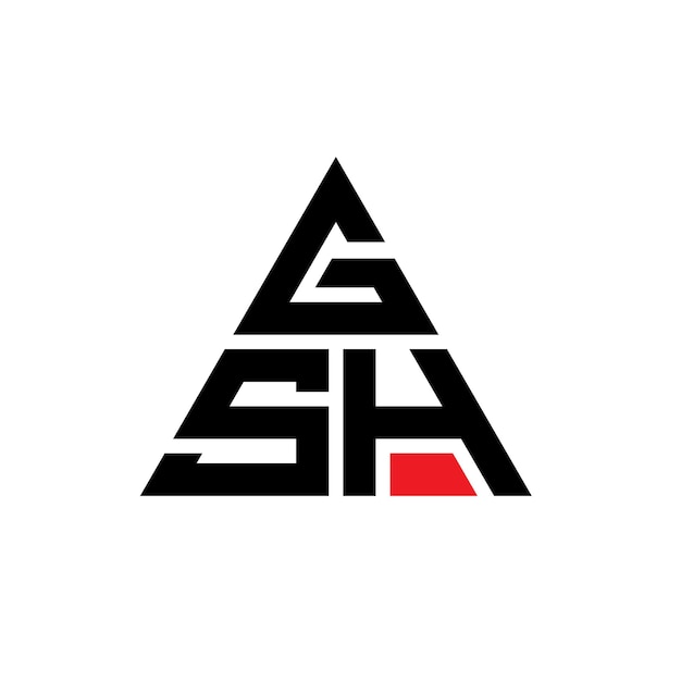 Diseño de logotipo de letra triangular GSH con forma de triángulo diseño de logotipo triangular monograma modelo de logotipo vectorial triángulo GSH con color rojo logotipo triangle GSH sencillo elegante y lujoso