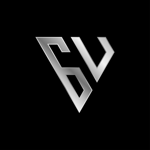 Diseño del logotipo de la letra triangular GU