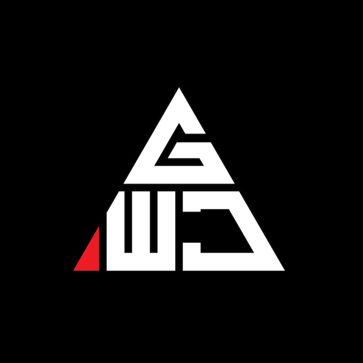 Vector diseño de logotipo de letra triangular gwj con forma de triángulo diseño de logotipo triangular monograma gwj triángulo vectorial plantilla de logotipo con color rojo logotipo triangle gwj sencillo elegante y lujoso