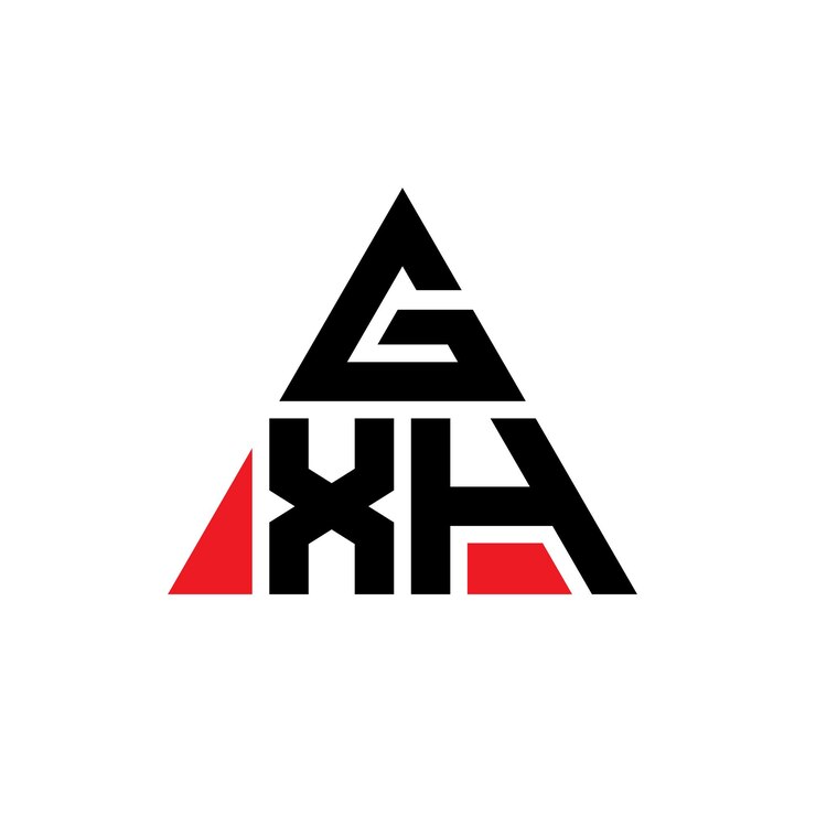 Vector diseño de logotipo de letra triangular gxh con forma de triángulo diseño de logotipo triángulo gxh monograma plantilla de logotipo vectorial triángulo gxh con color rojo logotipo triangular gxh sencillo logotipo elegante y lujoso