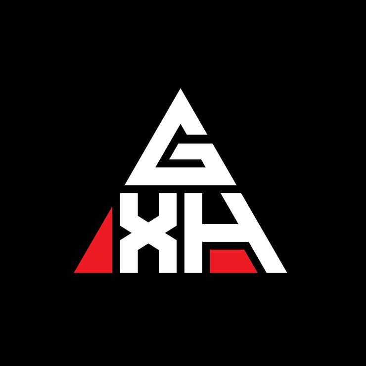 Vector diseño de logotipo de letra triangular gxh con forma de triángulo diseño de logotipo triángulo gxh monograma plantilla de logotipo vectorial triángulo gxh con color rojo logotipo triangular gxh sencillo logotipo elegante y lujoso