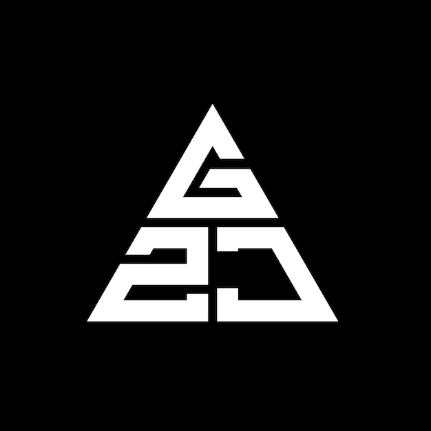 Diseño de logotipo de letra triangular GZJ con forma de triángulo Diseño del logotipo de triángulos GZJ monograma GZJ triángulo vector modelo de logotipo con color rojo Logotipo triangular simple elegante y lujoso