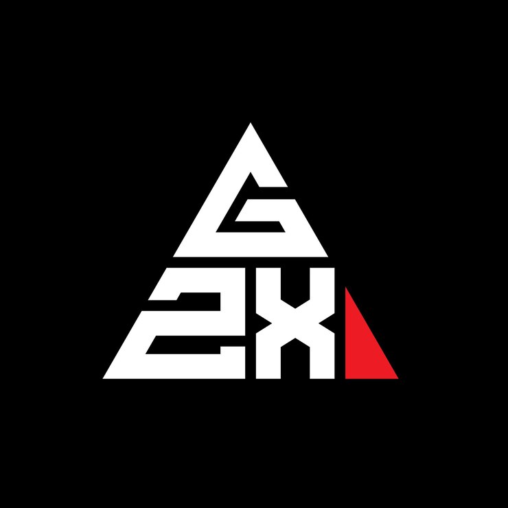 Vector diseño de logotipo de letra triangular gzx con forma de triángulo gzx diseño de logotipo triangular monograma gzx triángulo vectorial plantilla de logotipo con color rojo gzx logotipo triangular simple elegante y lujoso logotipo