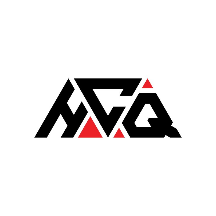 Vector diseño de logotipo de letra triangular hcq con forma de triángulo diseño de logotipo triangular monograma hcq triángulo vectorial plantilla de logotipo con color rojo hcq logo triangular sencillo elegante y lujoso logotipo hcq