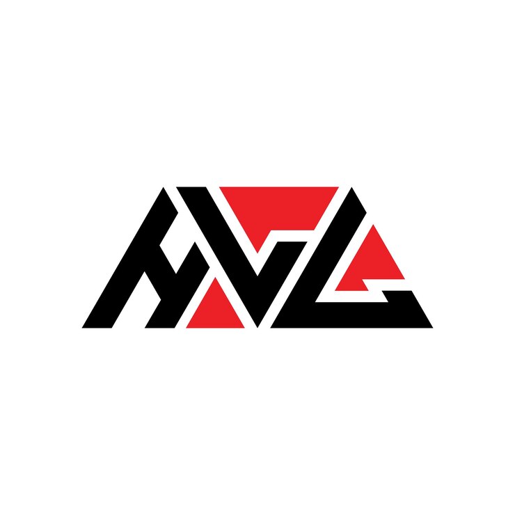 Vector diseño de logotipo de letra triangular hll con forma de triángulo diseño de logotipo triángulo hll monograma plantilla de logotipo vectorial de triángulos hll con color rojo logotipo triangular simple elegante y lujoso logotipo hll