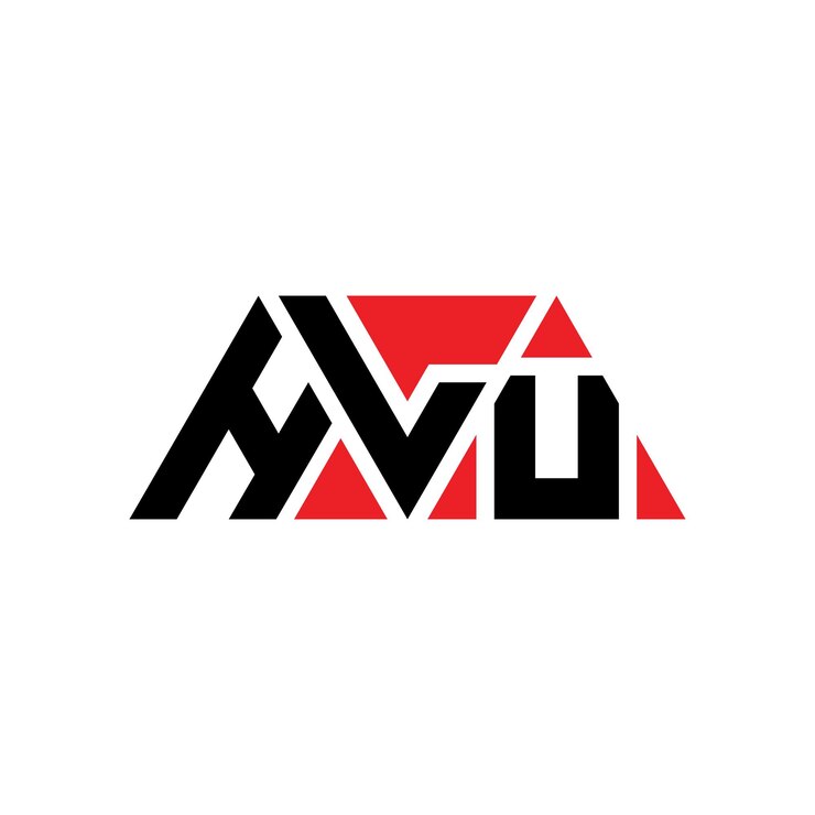 Vector diseño de logotipo de letra triangular hlu con forma de triángulo hlu diseño de logotipo triangular monograma hlu triángulo vectorial plantilla de logotipo con color rojo hlu logo triangular sencillo elegante y lujoso logotipo hlu