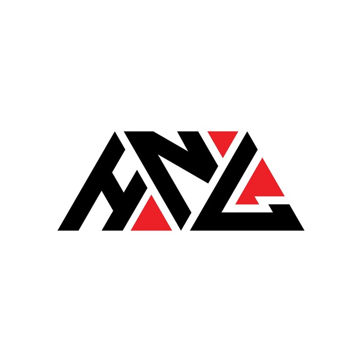 Vector diseño de logotipo de letra triangular hnl con forma de triángulo diseño del logotipo triangular monograma hnl triángulo vectorial plantilla de logotipo con color rojo logotipo triangulares hnl simple elegante y lujoso logotipo hnl