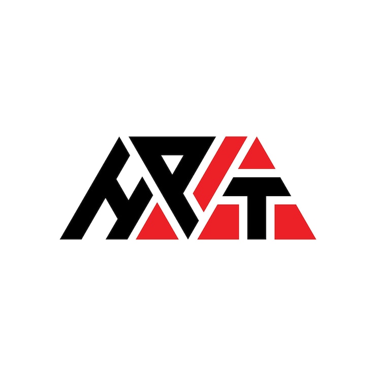 Vector diseño de logotipo de letra triangular de hpt con forma de triángulo diseño de logotipo triangular monograma de hpt modelo de logotipo vectorial triangular con color rojo logotipo de hpt triangular sencillo elegante y lujoso logotipo hpt