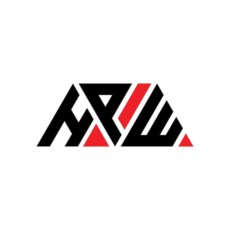 Vector diseño de logotipo de letra triangular hpw con forma de triángulo diseño de diseño de logotipo triangular monograma template de logotipo vectorial triángulo hpw con color rojo logotipo triangulares hpw simple elegante y lujoso logotipo hpw