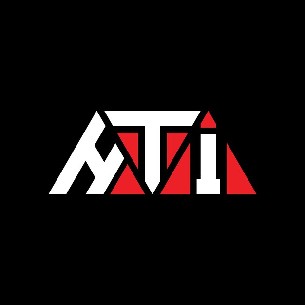 Diseño de logotipo de letra triangular HTI con forma de triángulo HTI diseño de logotipo triangular monograma HTI modelo de logotipo vectorial triangular con color rojo HTI logotipo Triangular Simple Elegante y lujoso Logotipo HTI