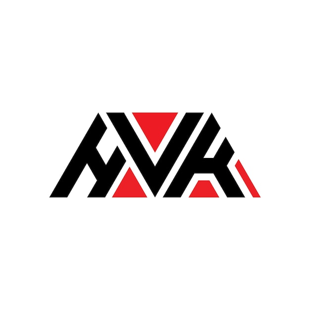 Diseño de logotipo de letra triangular HVK con forma de triángulo Diseño del logotipo triángulo HVK monograma Modelo de logotipo vectorial triángulo HSK con color rojo Logotipo triangular HSK Simple Elegante y lujoso Logotipo HSK