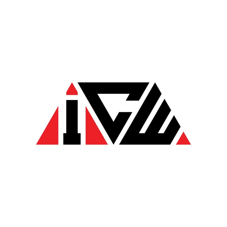 Vector diseño de logotipo de letra triangular icw con forma de triángulo diseño de logotipo triángulo icw monograma plantilla de logotipo vectorial triángulo ipw con color rojo logotipo triangular ipw sencillo elegante y lujoso logotipo ipw