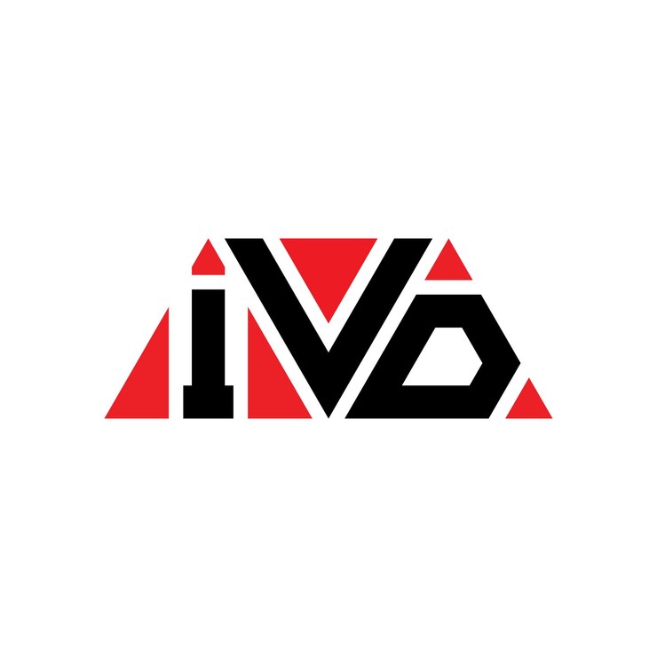 Vector diseño de logotipo de letra triangular ivd con forma de triángulo ivd diseño de logotipo triangular monograma ivd triángulo vectorial plantilla de logotipo con color rojo ivd logo triangular simple elegante y lujoso logotipo ivd