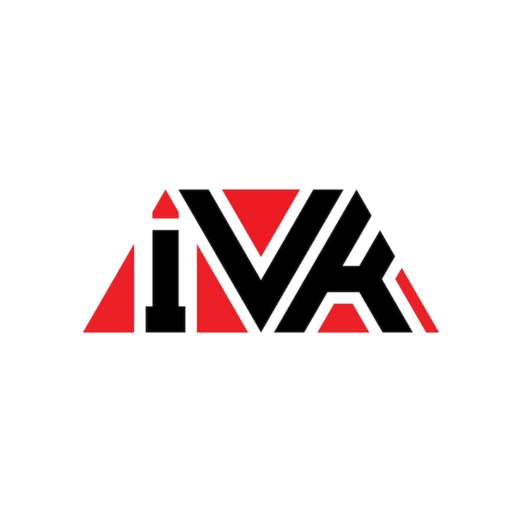 Vector diseño de logotipo de letra triangular ivk con forma de triángulo diseño de logotipo triangular monograma modelo de logotipo vectorial triángulo ivk con color rojo logotipo triangle ivk sencillo elegante y lujoso logotipo ivk