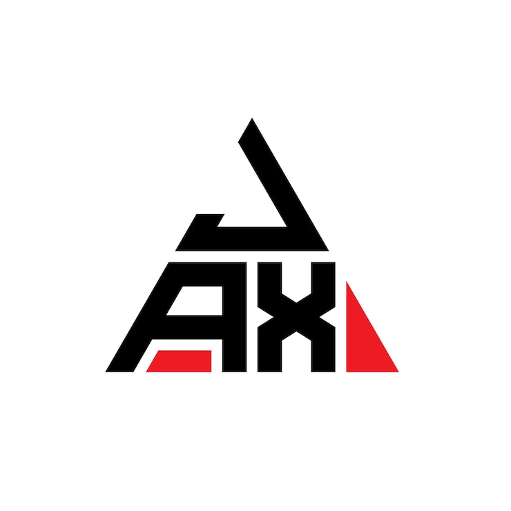 Vector diseño de logotipo de letra triangular jax con forma de triángulo diseño de logotipo triangular monograma modelo de logotipo vectorial triángulo jax con color rojo logotipo triangle jax sencillo elegante y lujoso