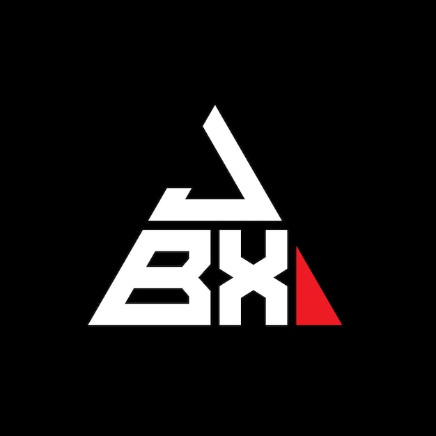 Diseño de logotipo de letra triangular JBX con forma de triángulo JBX diseño de logotipo triangular monograma JBX triángulo vectorial plantilla de logotipo con color rojo JBX logo triangular sencillo elegante y lujoso logotipo