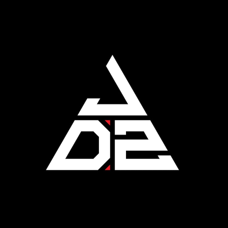Vector diseño de logotipo de letra triangular jdz con forma de triángulo diseño de logotipo triangular monograma modelo de logotipo vectorial triángulo jdz con color rojo logotipo triangle jdz sencillo elegante y lujoso