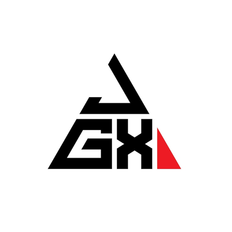 Vector diseño de logotipo de letra triangular jgx con forma de triángulo jgx diseño de logotipo triangular monograma jgx triángulo vectorial plantilla de logotipo con color rojo jgx logotipia triangular sencilla elegante y lujosa