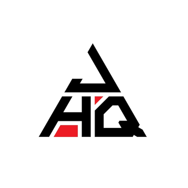 Vector diseño de logotipo de letra triangular jhq con forma de triángulo jhq diseño de logotipo triangular monograma jhq triángulo vectorial plantilla de logotipo con color rojo jhq logo triangular sencillo elegante y lujoso logotipo
