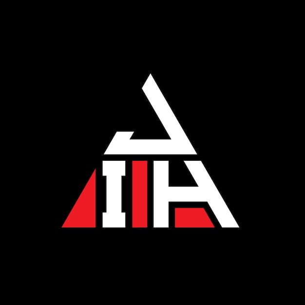 Vector diseño de logotipo de letra triangular de jih con forma de triángulo jih diseño de logotipo triangular monograma jih modelo de logotipo vectorial triangular con color rojo jih logotipo triangular simple elegante y lujoso logotipo