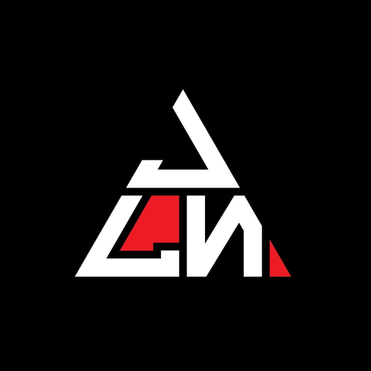 Vector diseño de logotipo de letra triangular jln con forma de triángulo jln diseño de logotipo triangular monograma jln modelo de logotipo vectorial triangular con color rojo jln logotipo triangular simple logotipo elegante y lujoso