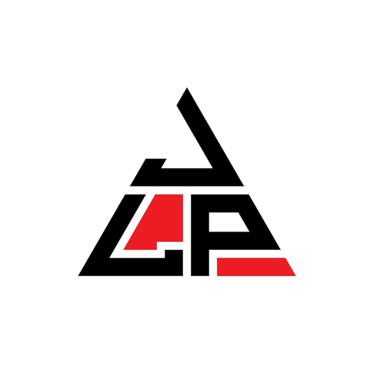 Vector diseño de logotipo de letra triangular jlp con forma de triángulo jlp diseño de logotipo triangular monograma jlp triángulo vectorial plantilla de logotipo con color rojo jlp logo triangular sencillo elegante y lujoso