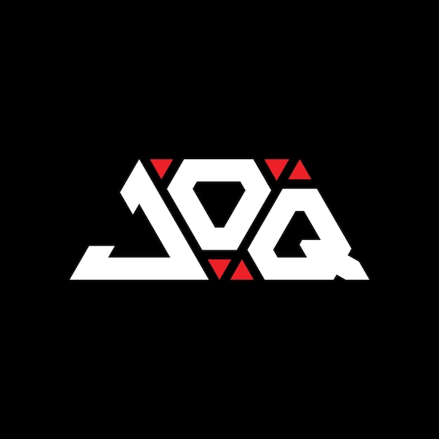 Vector diseño de logotipo de letra triangular joq con forma de triángulo diseño de logotipo triangular monograma joq triángulo vector logotipo plantilla con color rojo joq logo triangular sencillo elegante y lujoso logotipo joq