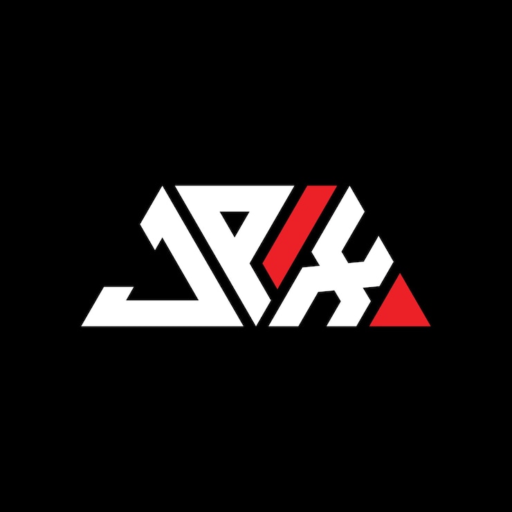 Vector diseño de logotipo de letra triangular jpx con forma de triángulo diseño de logotipo triangular monograma jpx triángulo vectorial plantilla de logotipo con color rojo jpx logo triangular sencillo elegante y lujoso logotipo jpx