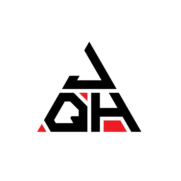 Vector diseño de logotipo de letra triangular jqh con forma de triángulo diseño de logotipo triángulo jqh monograma plantilla de logotipo vectorial triángulo jqh con color rojo logotipo triangular simple logotipo elegante y lujoso