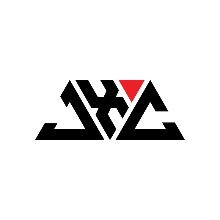 Vector diseño de logotipo de letra triangular jxc con forma de triángulo jxc diseño de logotipo triangular monograma jxc modelo de logotipo vectorial triangular con color rojo jxc logotipo triangular simple elegante y lujoso logotipo jxc