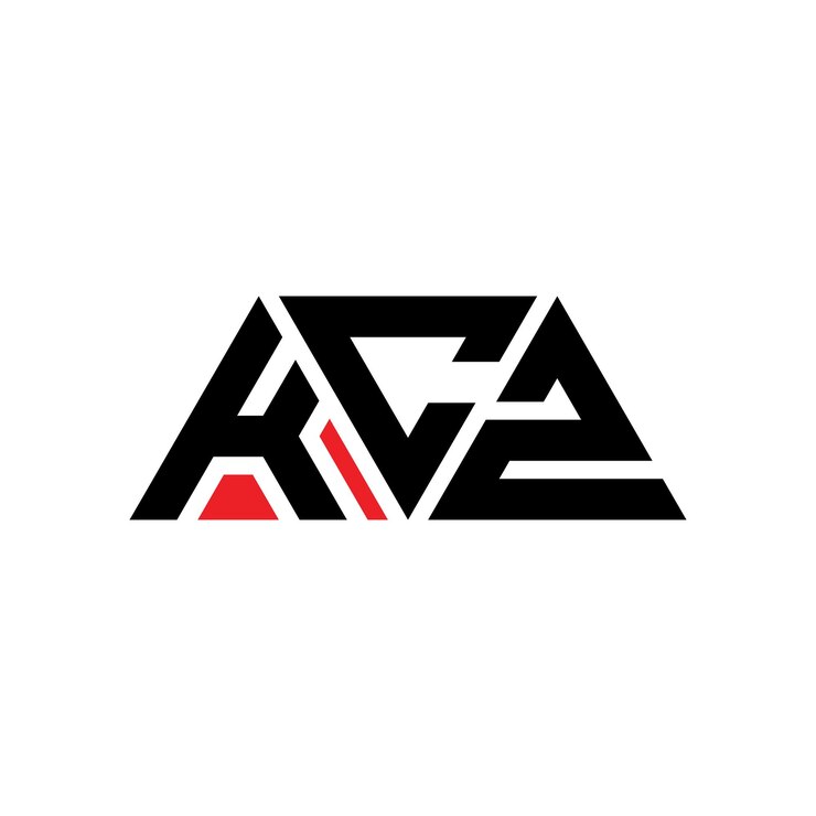 Vector diseño de logotipo de letra triangular kcz con forma de triángulo diseño de logotipo triangular monograma kcz triángulo vectorial plantilla de logotipo con color rojo kcz logo triangular sencillo elegante y lujoso logotipo kcz