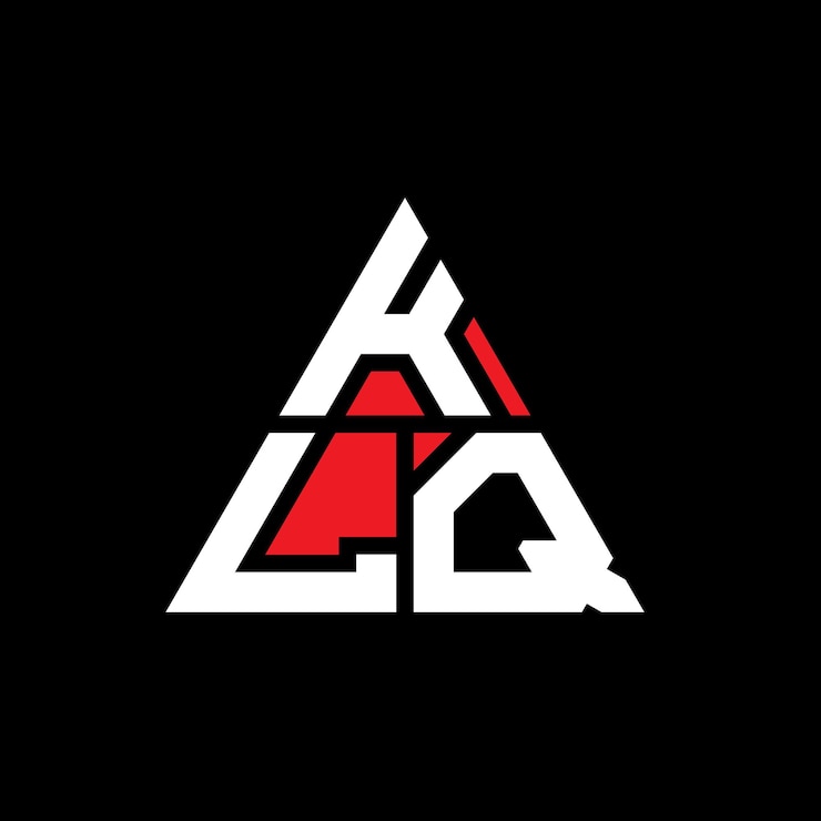 Vector diseño de logotipo de letra triangular klq con forma de triángulo diseño de logotipo triangular monograma klq triángulo vector logotipo plantilla con color rojo klq logo triangular sencillo elegante y lujoso logotipo