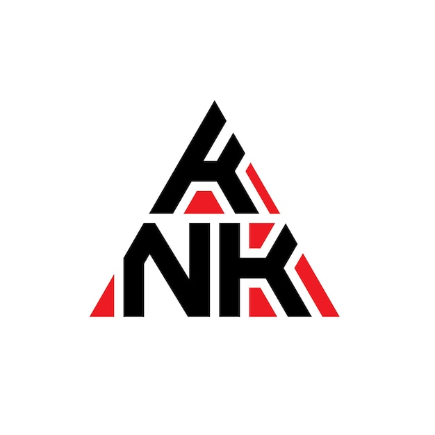 Diseño de logotipo de letra triangular KNK con forma de triángulo KNK diseño de logotipo triangular monograma KNK modelo de logotipo vectorial triangular con color rojo KNK logotipo Triangular Simple Elegante y lujoso Logotipo