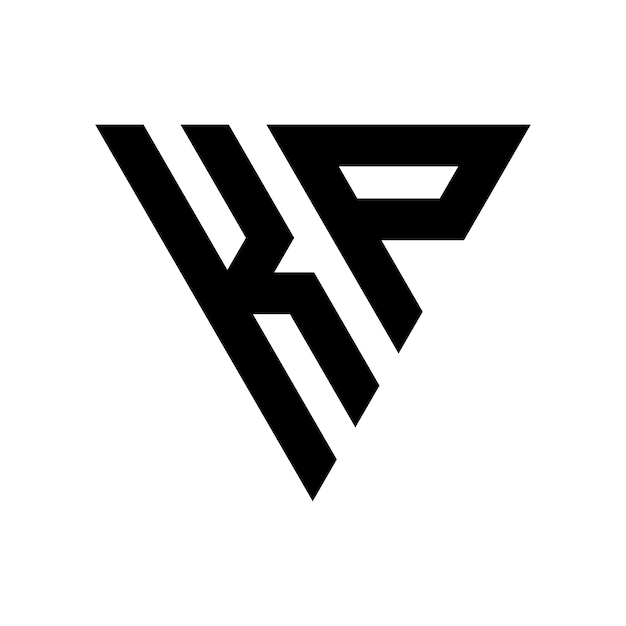 Diseño del logotipo de la letra triangular KP