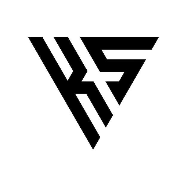 Diseño del logotipo de la letra triangular KS
