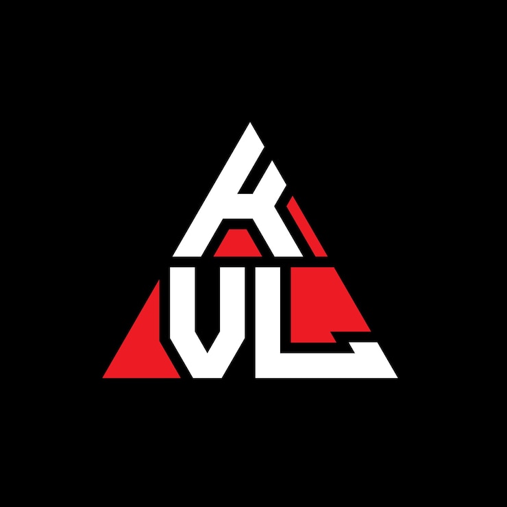 Vector diseño de logotipo de letra triangular kvl con forma de triángulo diseño de logotipo triangular kvl monograma plantilla de logotipo vectorial triangulo kvl con color rojo logotipo triangle kvl sencillo elegante y lujoso logotipo