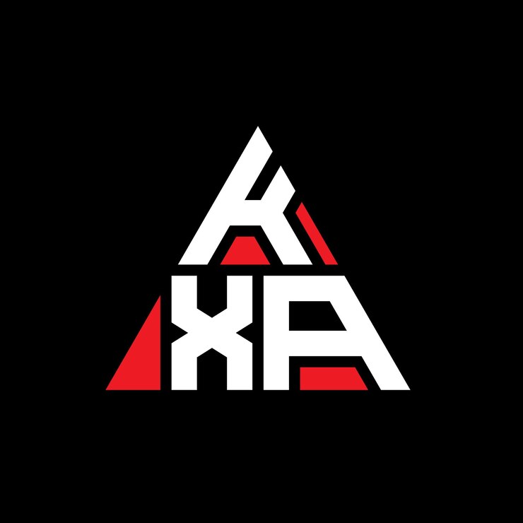 Vector diseño de logotipo de letra triangular kxa con forma de triángulo diseño del logotipo triangular kxa con monograma kxa triángulo vectorial plantilla de logotipo con color rojo logotipo triangulares kxa simple elegante y lujoso logotipo