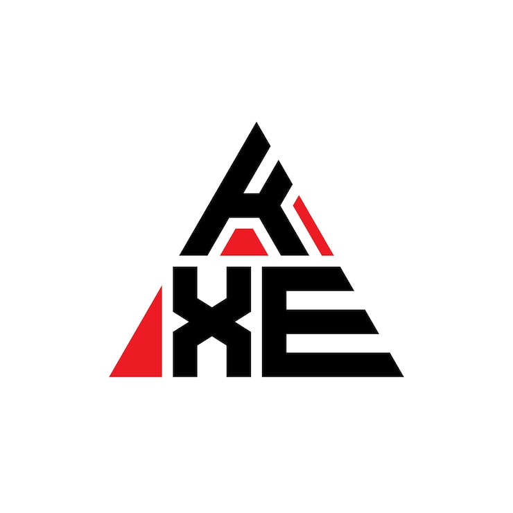 Vector diseño de logotipo de letra triangular kxe con forma de triángulo diseño del logotipo triangular monograma kxe triángulo vectorial plantilla de logotipo con color rojo logotipo triangulares kxe simple elegante y lujoso logotipo
