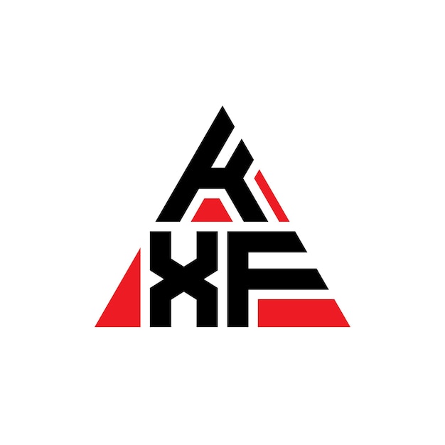 Diseño de logotipo de letra triangular KXF con forma de triángulo KXF diseño de logotipo triangular monograma KXF patrón de logotipo vectorial triangular con color rojo KXF logotipo triangle sencillo elegante y lujoso logotipo