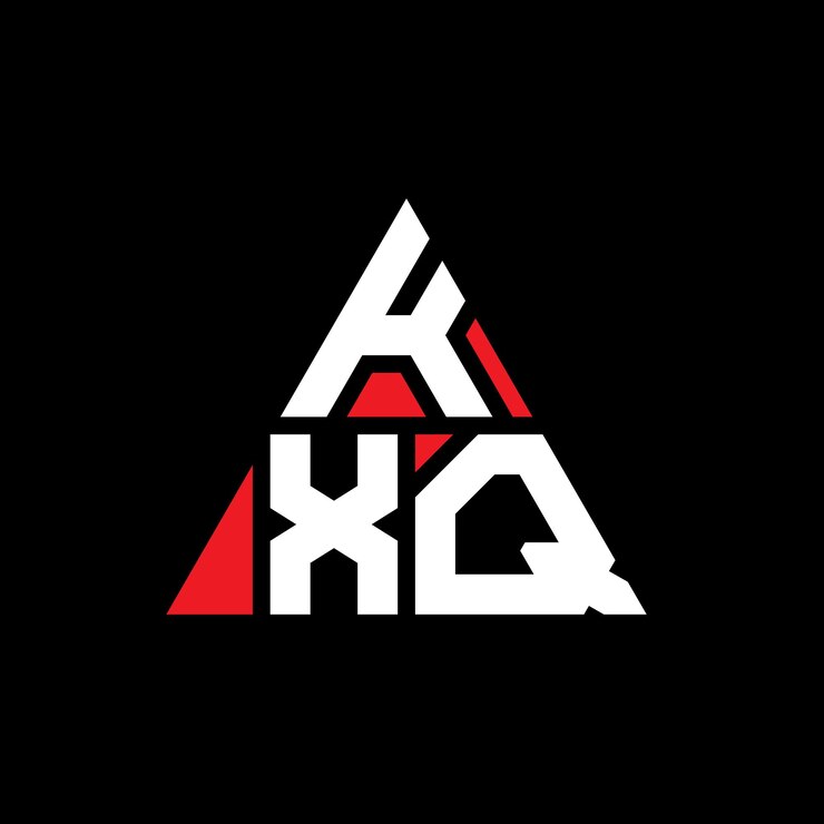 Vector diseño de logotipo de letra triangular kxq con forma de triángulo kxq diseño de logotipo triangular monograma kxq triángulo vectorial plantilla de logotipo con color rojo kxq logotipo triangular logotipo sencillo elegante y lujoso