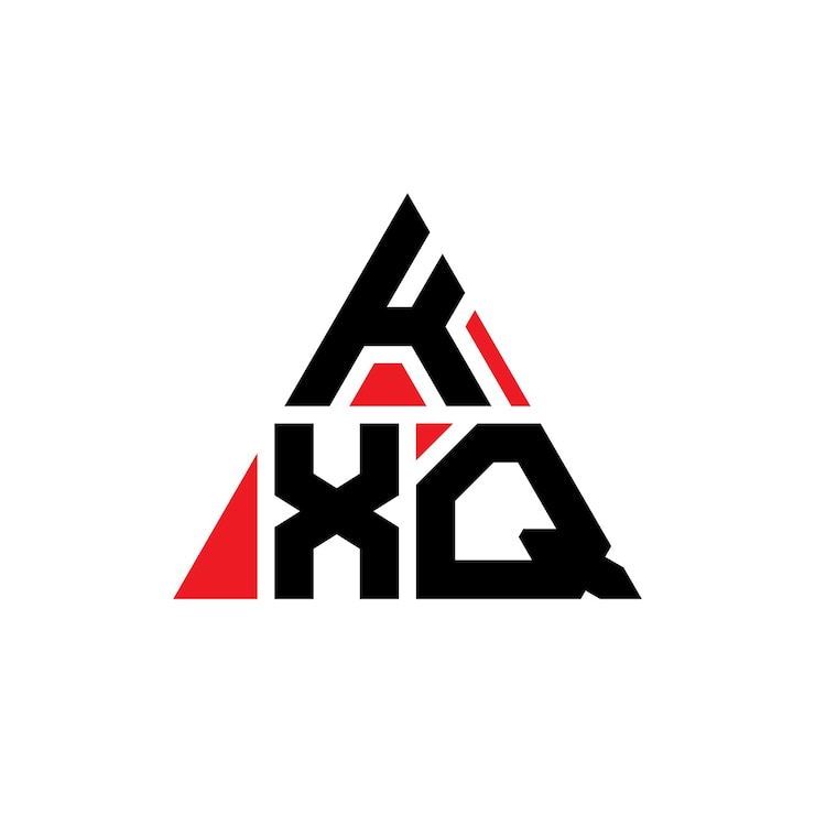Vector diseño de logotipo de letra triangular kxq con forma de triángulo kxq diseño de logotipo triangular monograma kxq triángulo vectorial plantilla de logotipo con color rojo kxq logotipo triangular logotipo sencillo elegante y lujoso
