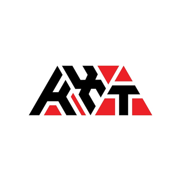 Diseño del logotipo de la letra triangular KXT con forma de triángulo Diseño del logó triangular kXT monograma KXT triángulo vectorial plantilla del logó con color rojo Logotipo triangular simple elegante y lujoso KXT