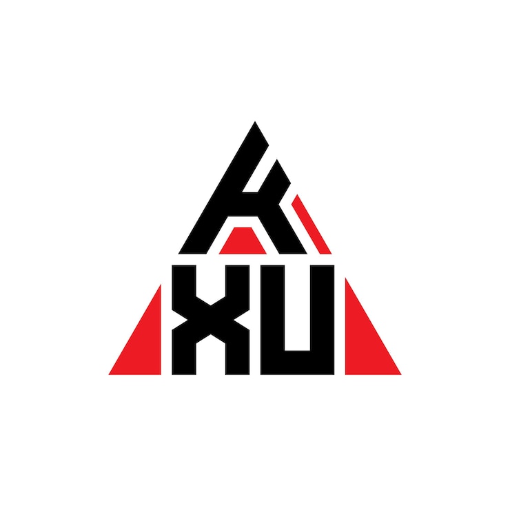 Vector diseño de logotipo de letra triangular kxu con forma de triángulo kxu diseño de logotipo triangular monograma kxu patrón de logotipo vectorial triangular con color rojo kxu logotipo triangular logotipo sencillo elegante y lujoso