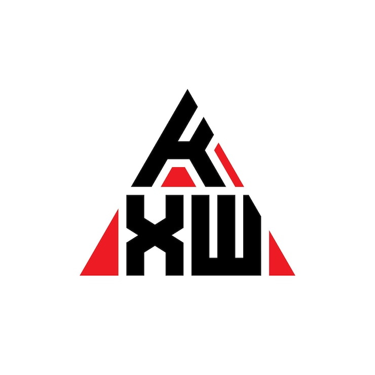 Vector diseño de logotipo de letra triangular kxw con forma de triángulo kxw diseño de logotipo triangular monograma kxw modelo de logotipo vectorial triangular con color rojo kxw logotipo triangular logotipo sencillo elegante y lujoso