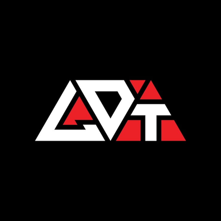 Vector diseño de logotipo de letra triangular ldt con forma de triángulo ldt diseño de logotipo triangular monograma ldt triángulo vectorial plantilla de logotipo con color rojo ldt logo triangular sencillo elegante y lujoso ldt