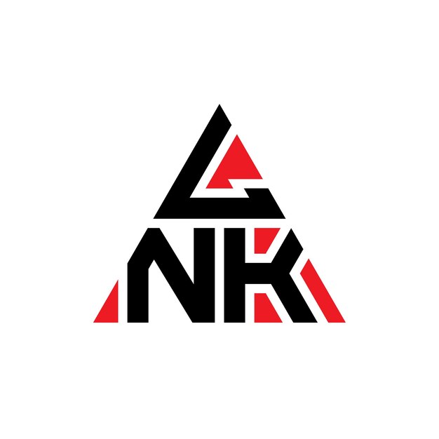 Diseño de logotipo de letra triangular de LNK con forma de triángulo Diseño del logotipo de triangle de LNK monograma plantilla de logotipo vectorial de triángulos LNK con color rojo Logotipo triangular LNK Simple Elegante y lujoso