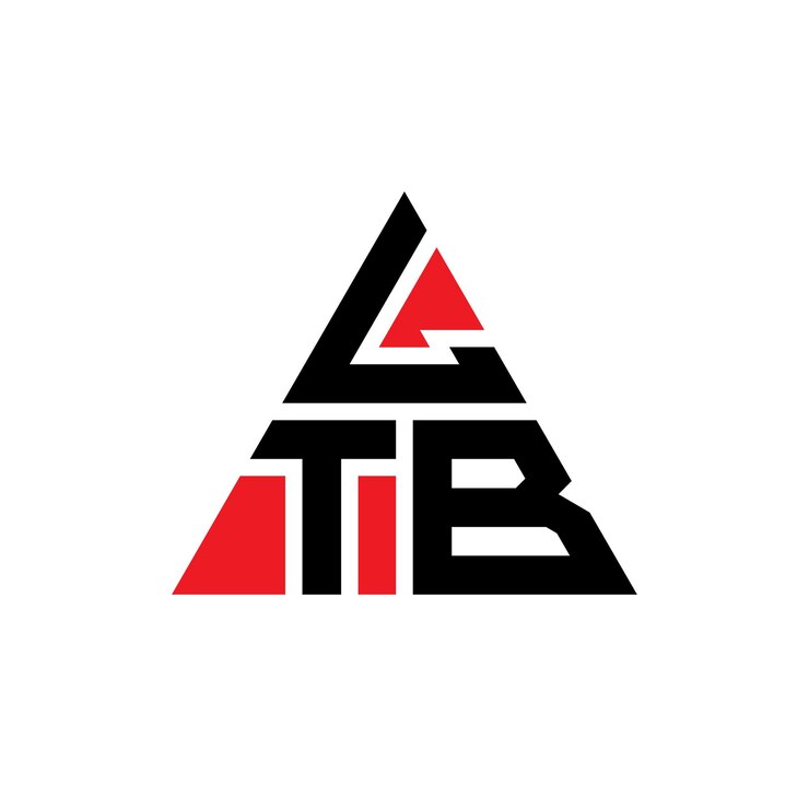 Vector diseño de logotipo de letra triangular ltb con forma de triángulo ltb diseño de logotipo triangular monograma ltb triángulo vectorial plantilla de logotipo con color rojo ltb logotipo triangular simplemente elegante y lujoso logotipo